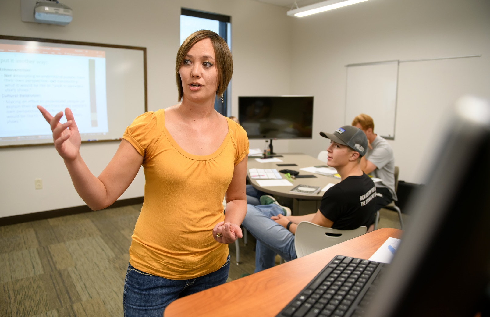 Professor teaching class