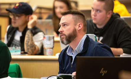 Student listening during a lecture