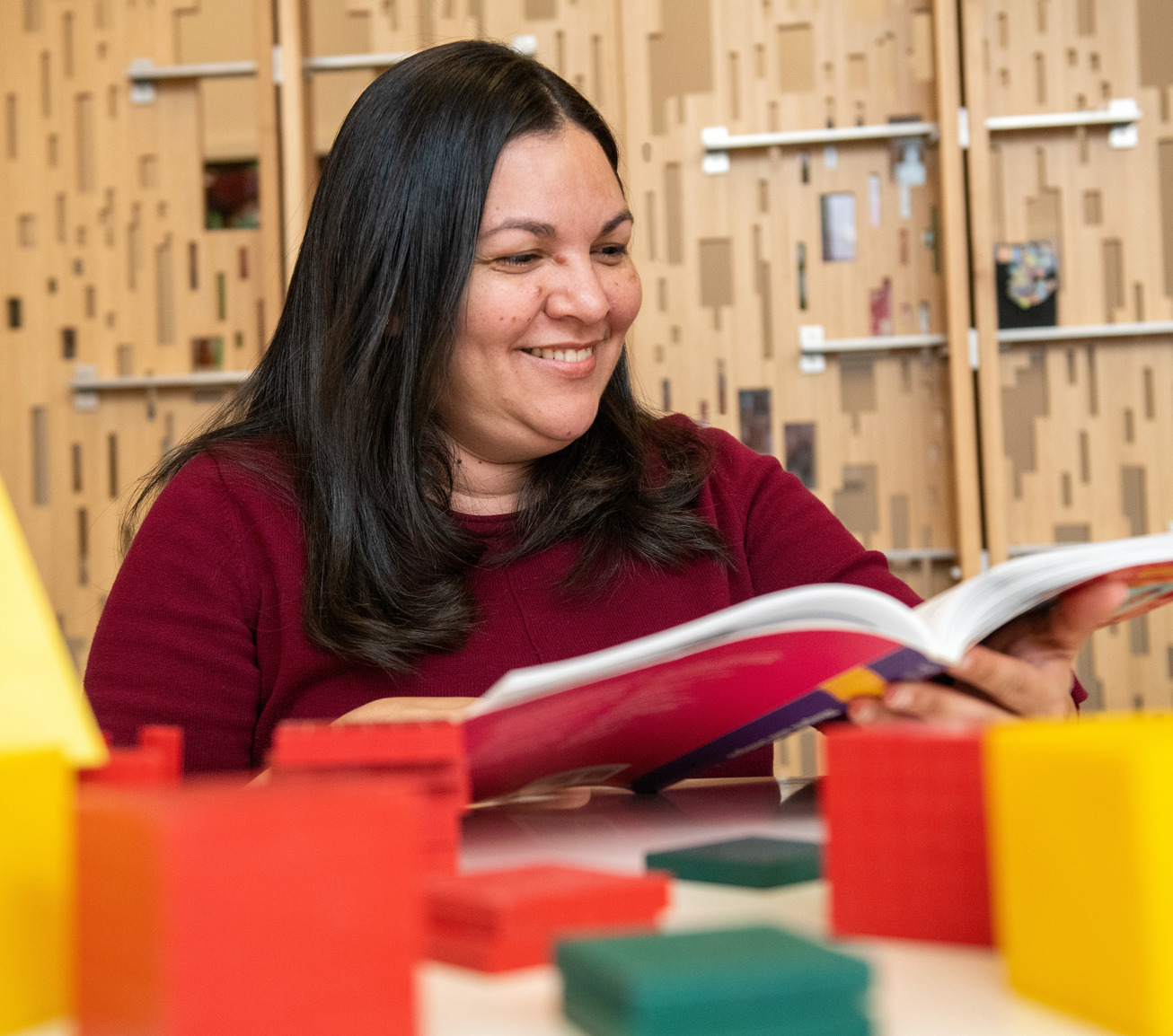 Teacher reading book