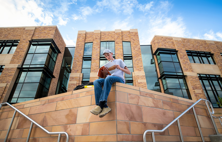 Student outside the EERB