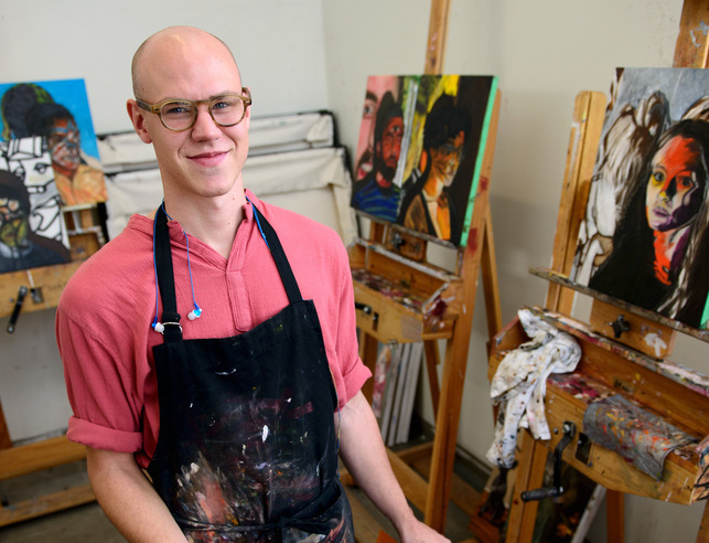 Art student in the studio