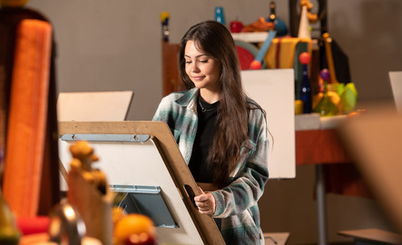 Art student painting