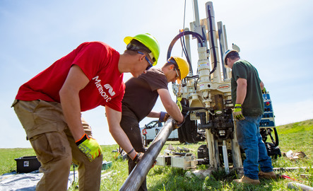 A group of students out in the field