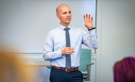 Teacher talking to a class
