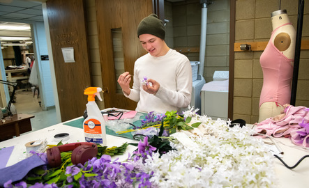 A student in a costume design class