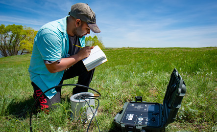 A researcher out in the field