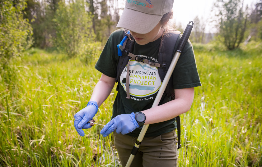 Student in field