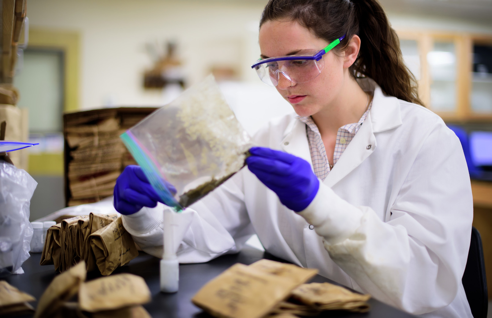 Researchers in lab