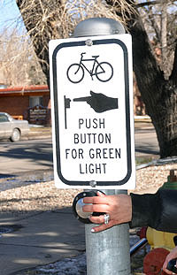 Crosswalk sign and button