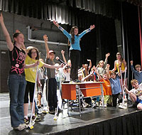 Students rehearsing performance