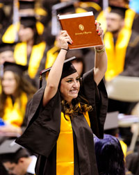 Woman  holding diploma