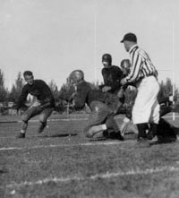 Historic photo of football team playing