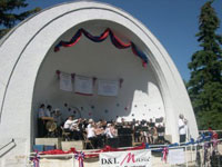 Band playing in band shell in Washington Park