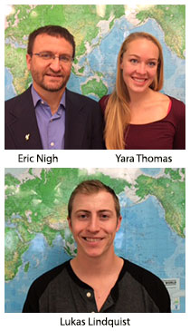 pictures of Eric Nigh, Yara Thomas and Lukas Lindquist