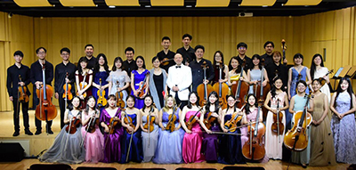 orchestra grouped for photo