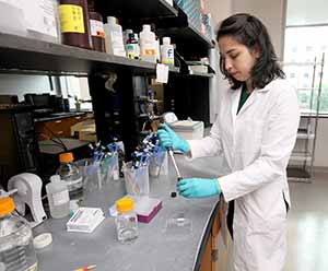 woman working in a lab