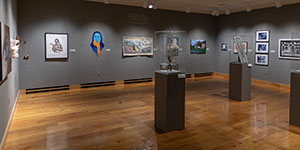 art gallery with exhibits