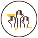 Hands raised icon