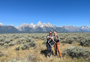 Students working on sagebrush restoration