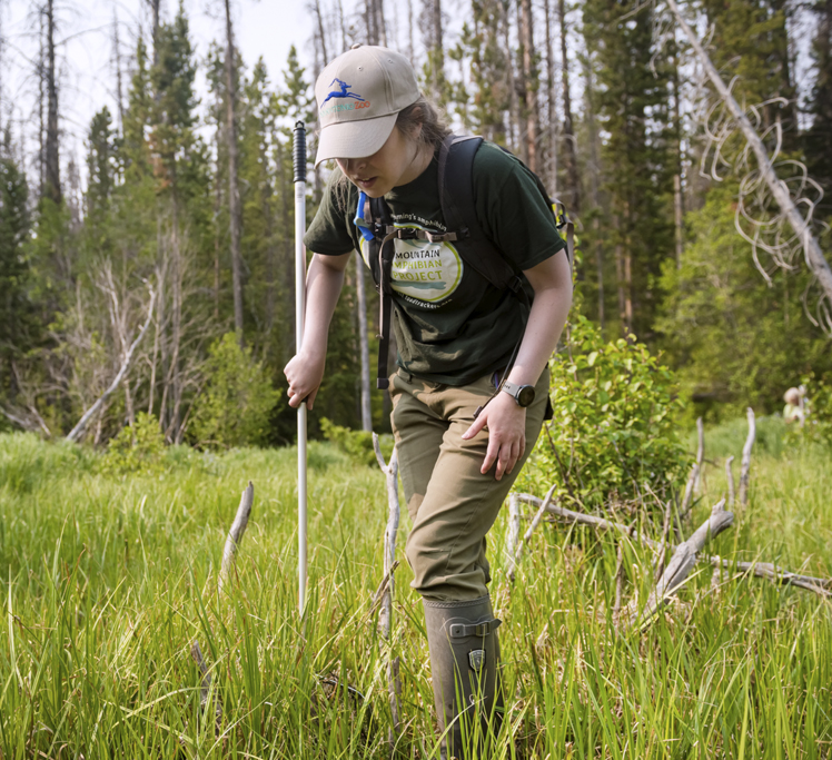 Student in field