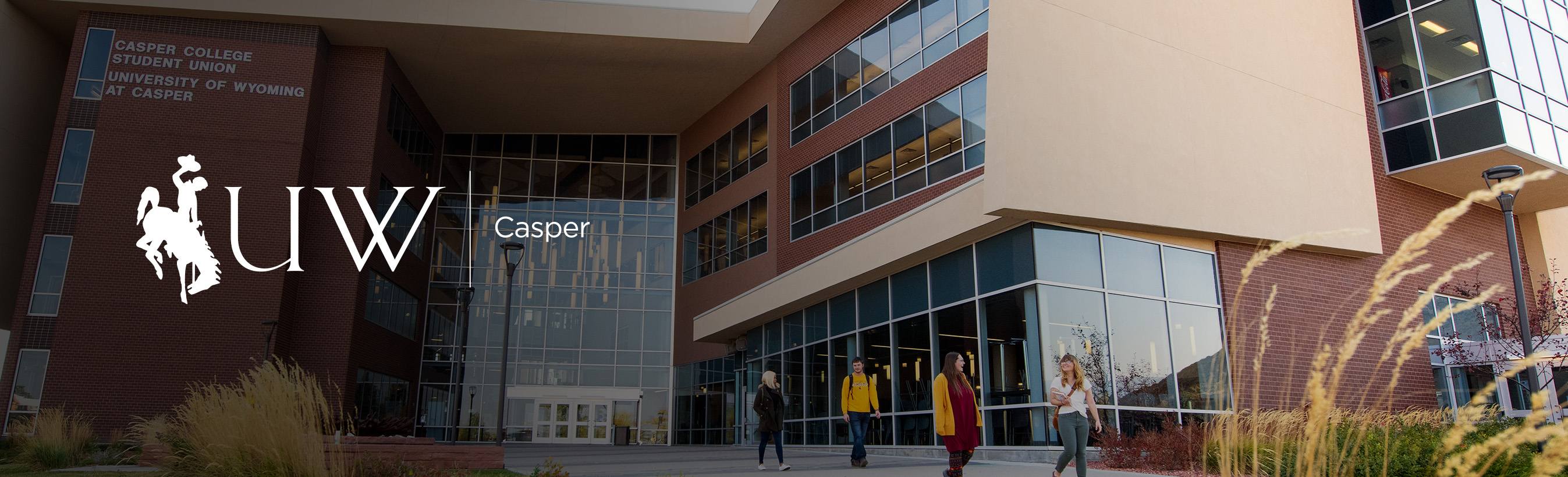 UW Casper logo over Student Union in Casper