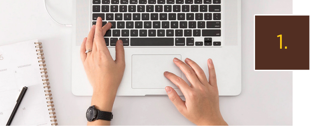 Step 1: typing on a computer