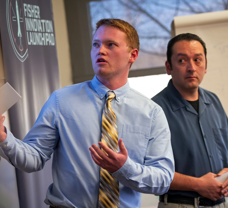 students making a presentation