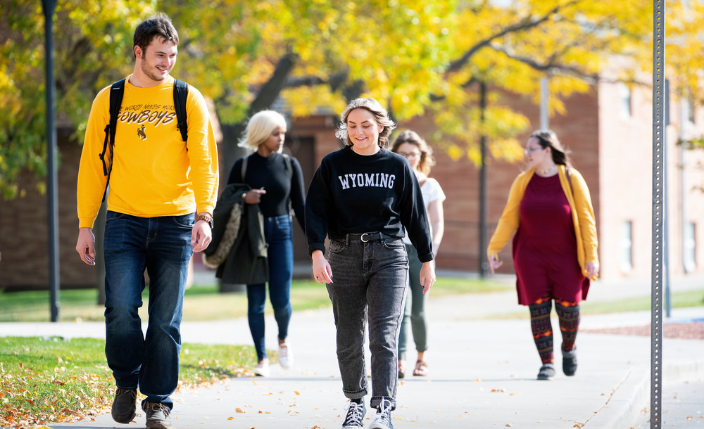 two student walk the casper campus
