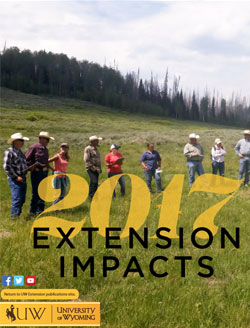 cover of 2017 impact statement group of people in field