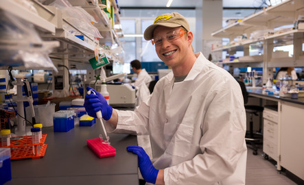 student in a lab