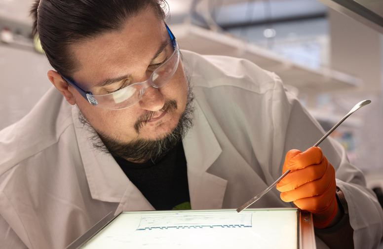 A student in a lab