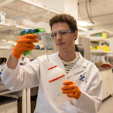 A student works in a lab