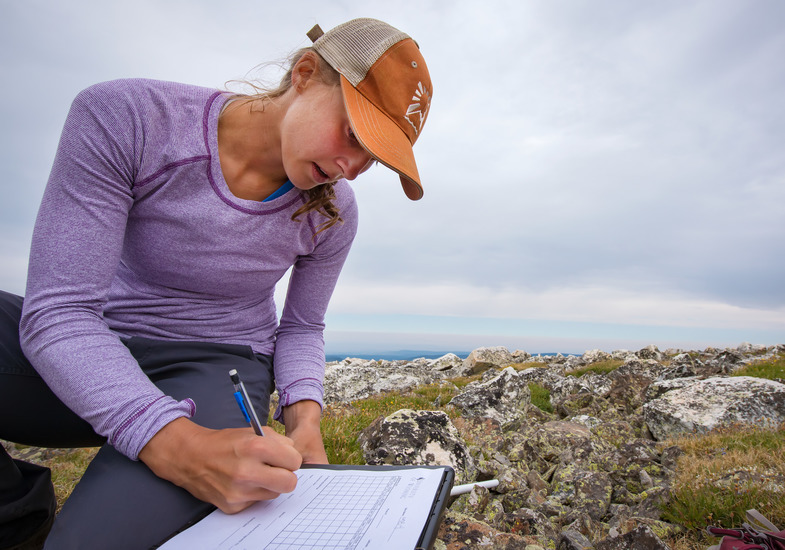 A student in the field