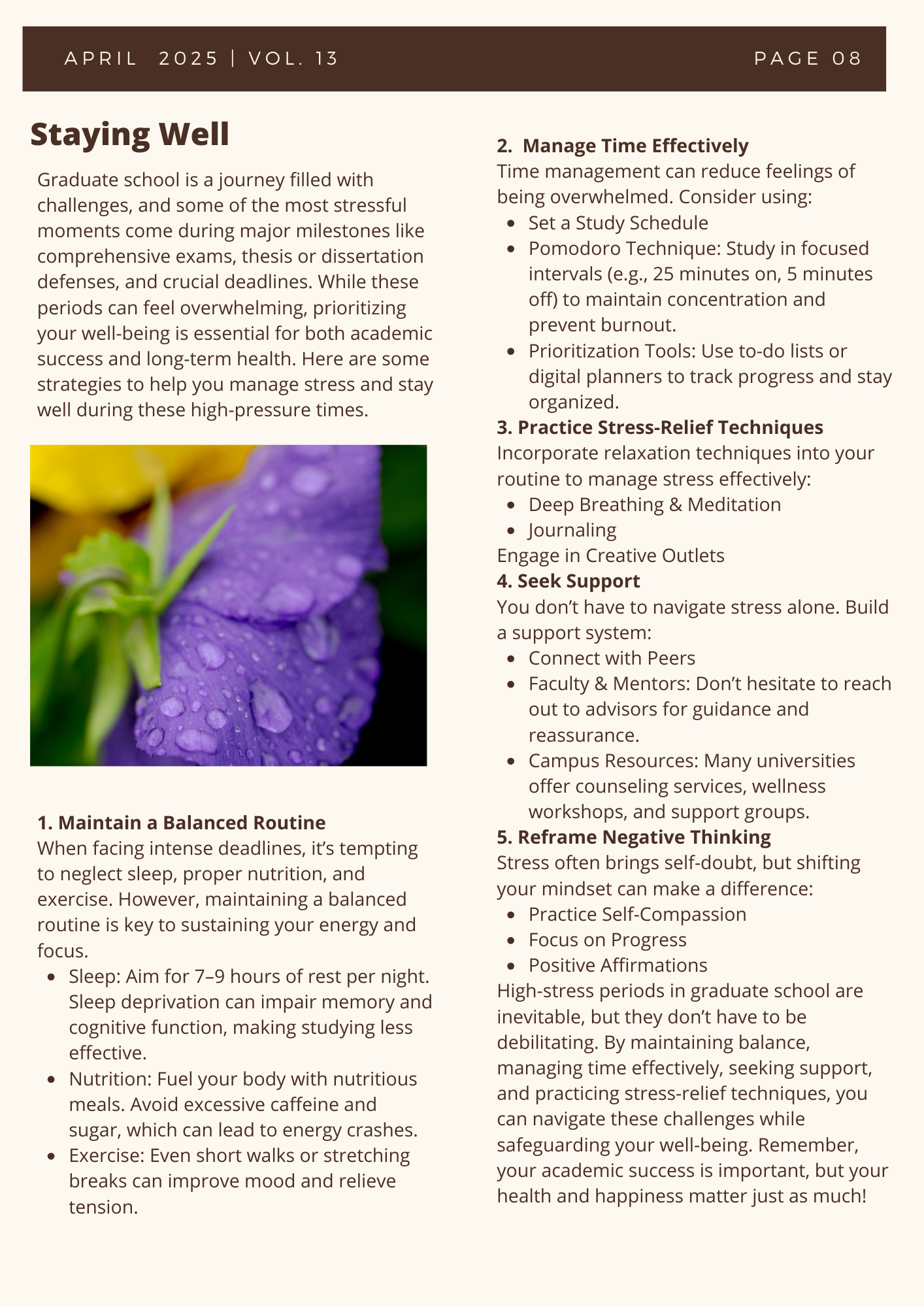 Spring 2025 Newsletter, screen reader friendly can be found under link Spring 2025 Newsletter PDF. 