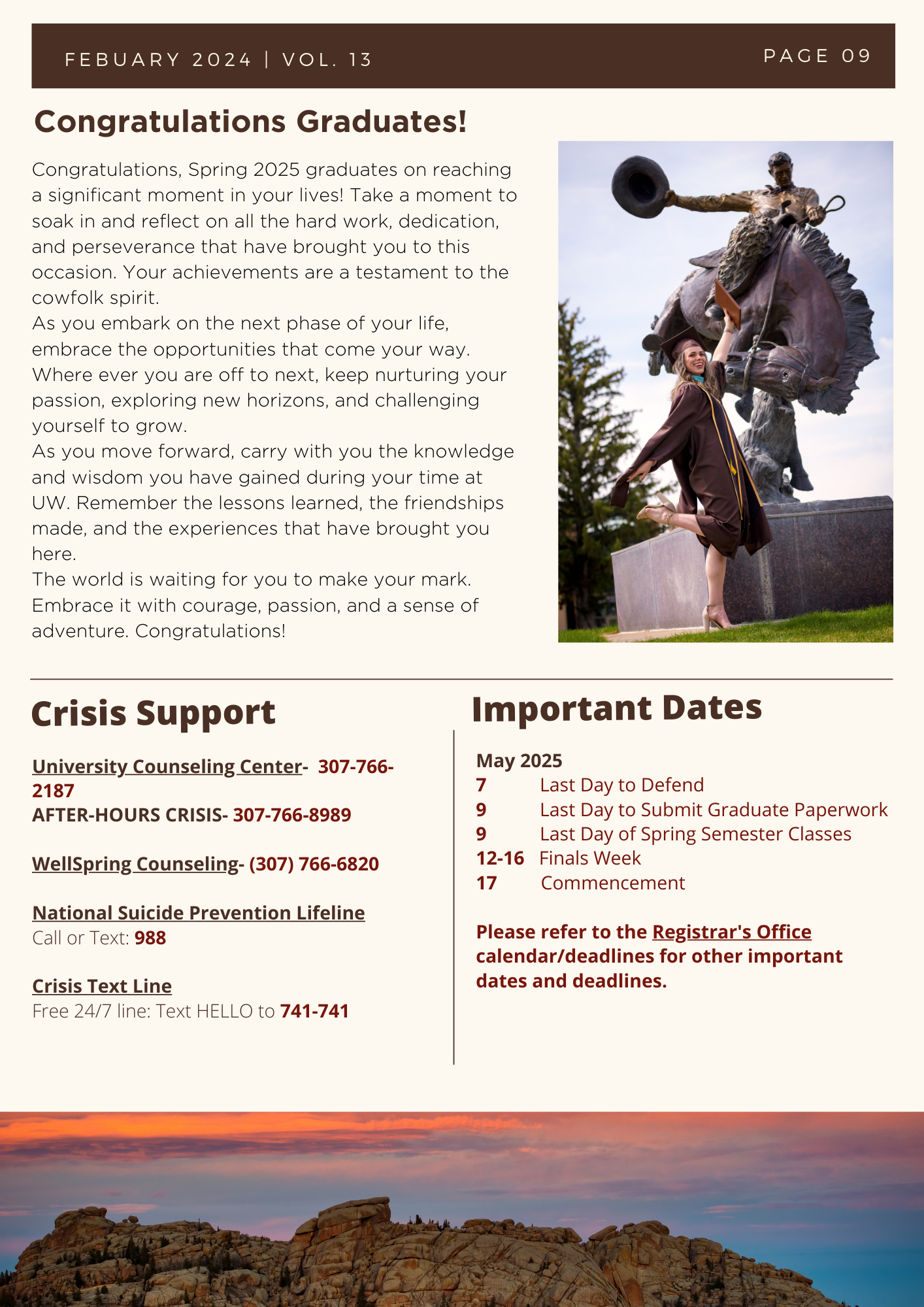 Spring 2025 Newsletter, screen reader friendly can be found under link Spring 2025 Newsletter PDF. 