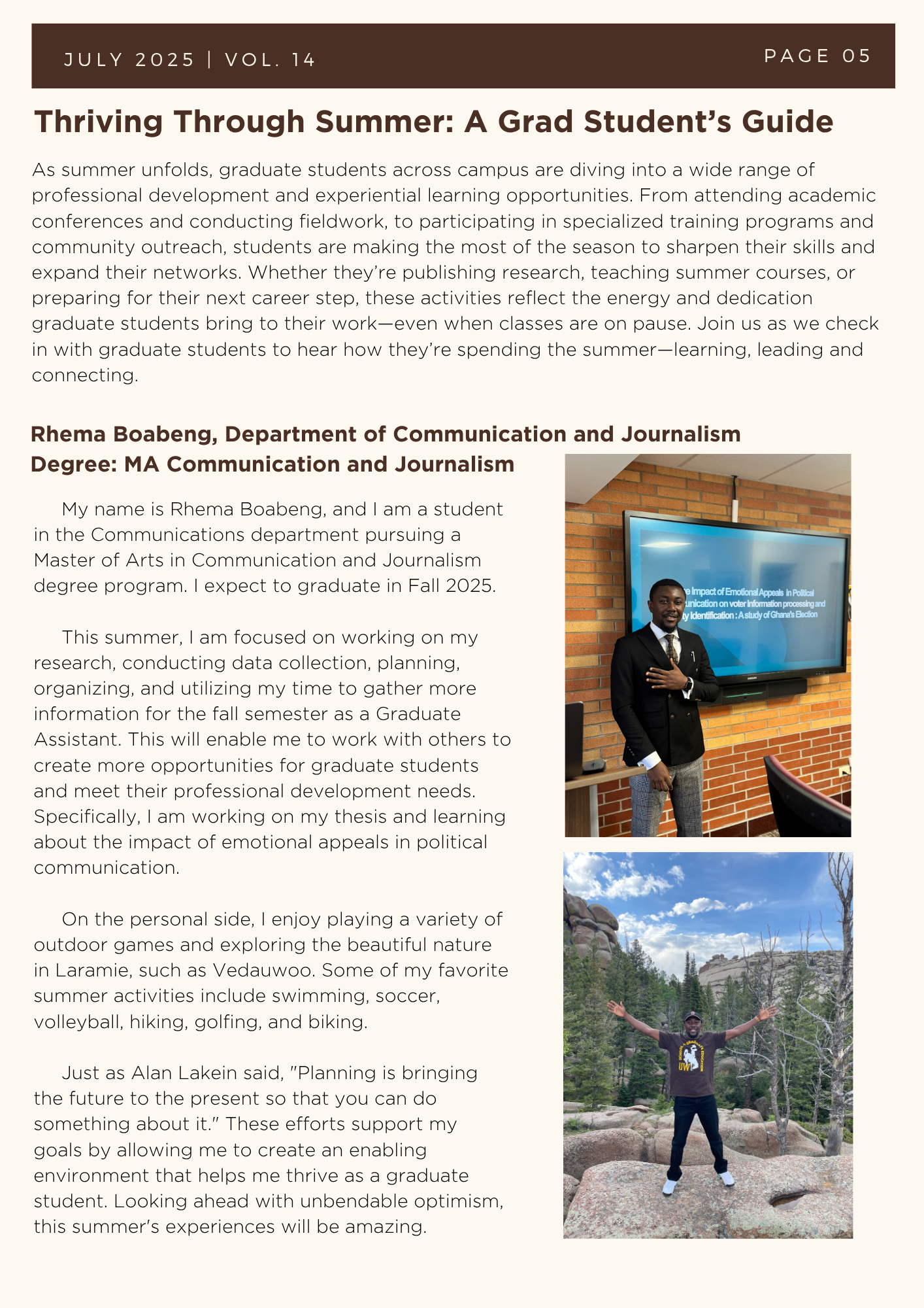 Summer 2025 Newsletter, screen reader friendly version can be found under link Summer 2025 Newsletter PDF.