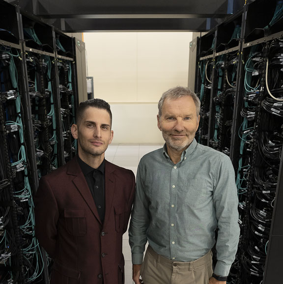 two men in the NCAR Supercomputing Center