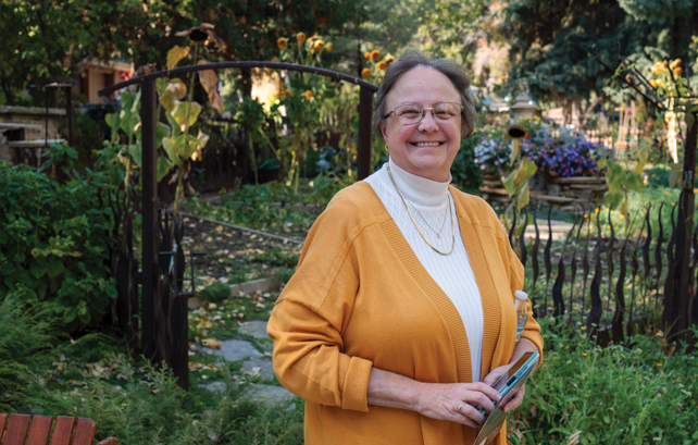 Woman standing in a garden