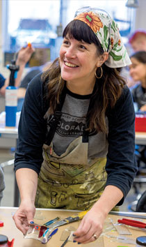 professor during an art class