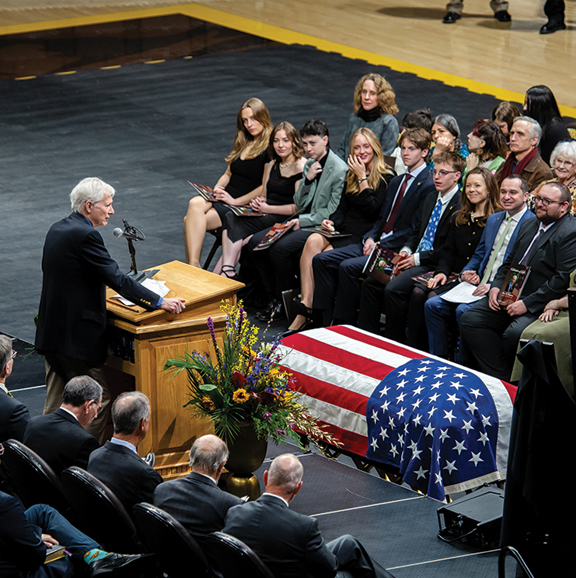 speaker at a celebration of life ceremony