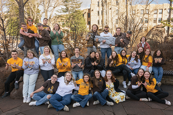 large group of students on campus