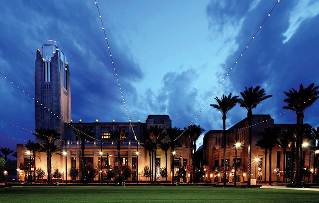 building exterior at night