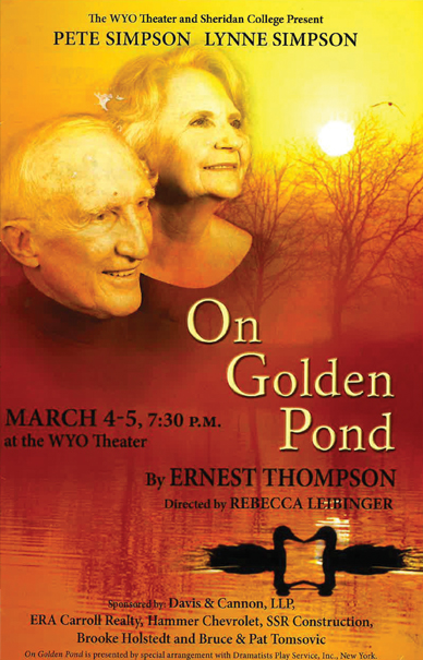 playbill depicting two people, a lake, two swans
