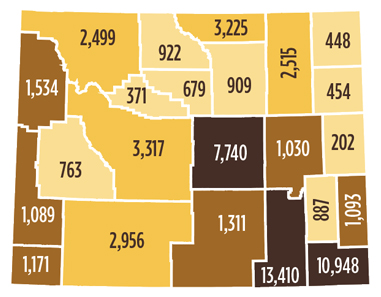 wyoming counties showing alumni numbers