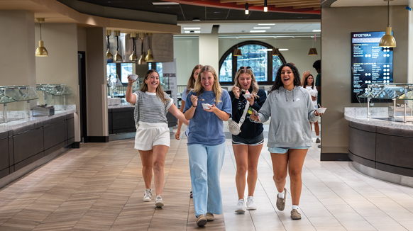group of female students eating ice cream