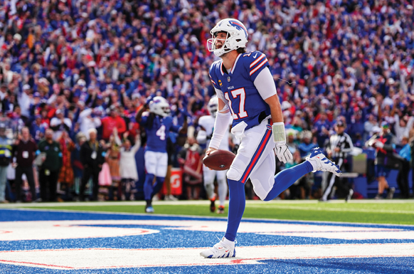 Buffalo Bills football player scores touchdown