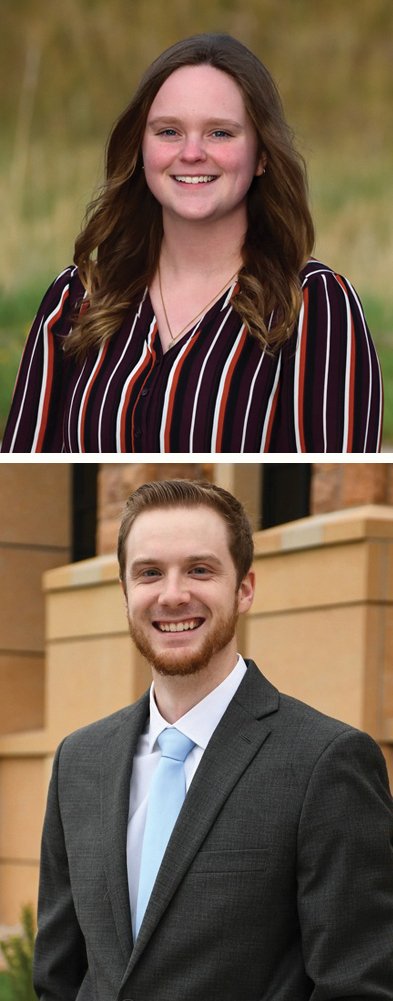 Headshots for two law students