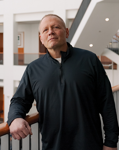 David Finoff in the College of Business building