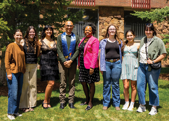 Group of students posing outside