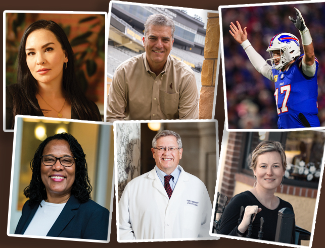 collage of men and women from UW